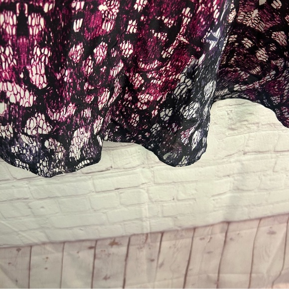 HUNTER BELL Blouse ladies Small colorful asymmetric silk hi/lo artsy - Picture 10 of 12